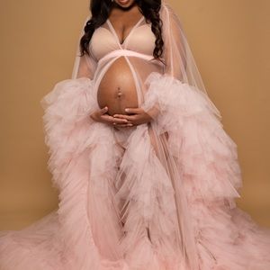 Light pink tulle robe